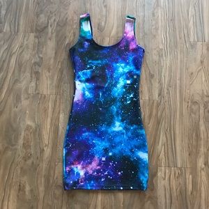 Wet Seal Galaxy Bodycon Dress, Size S